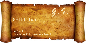 Grill Ida névjegykártya