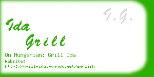 ida grill business card